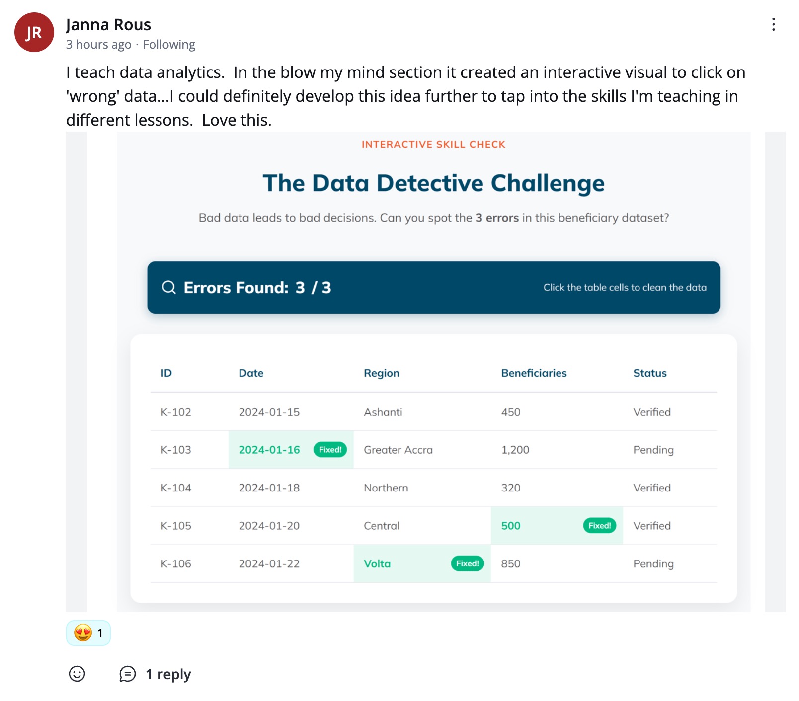 Community post screenshot about a build completed faster than WordPress.