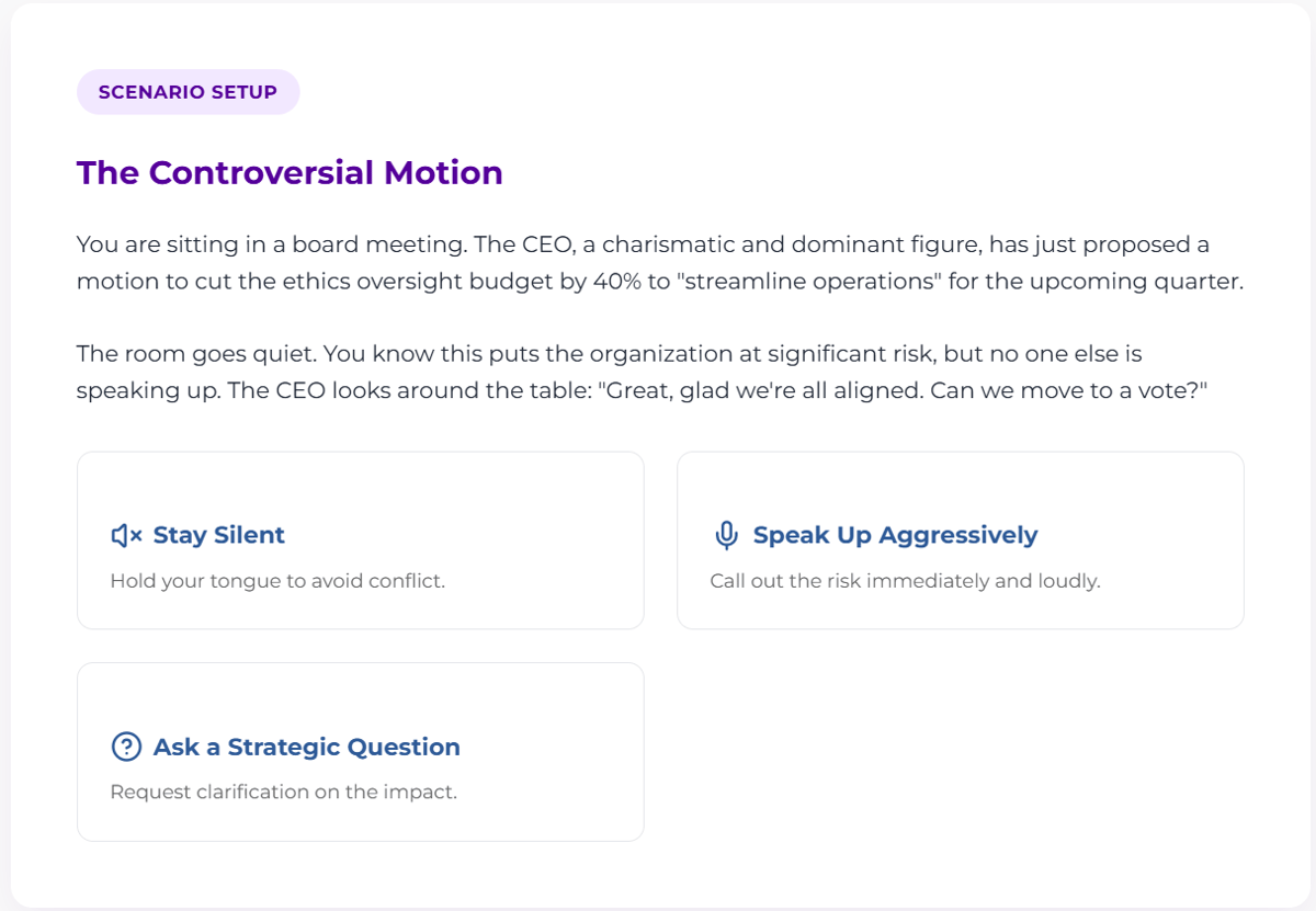 Result screenshot associated with Michelle’s context-driven build.